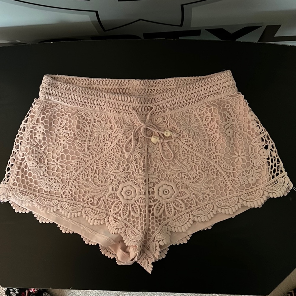 Women’s H&M Conscious Collection pink laced shorts